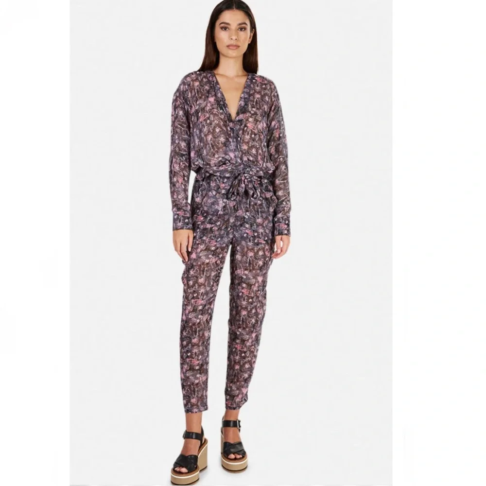 NEW IRO PRINTED PLUNGING V-NECK JUMPSUIT - Picture 8 of 8